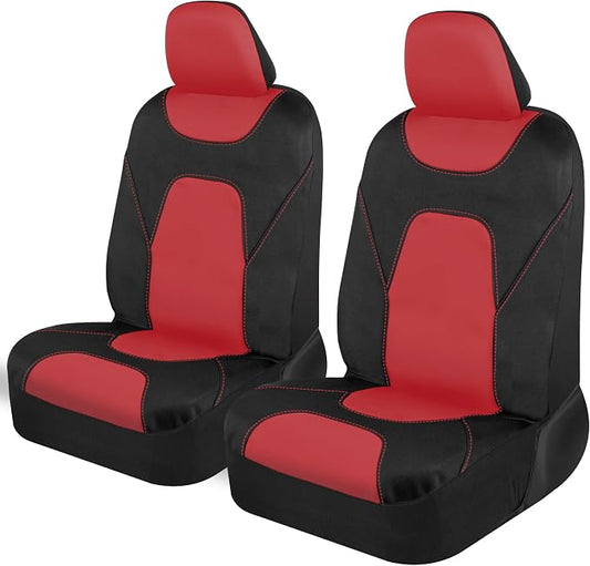 Motor Trend AquaShield Waterproof Front Seat Covers, Red Seat Covers for Cars – Neoprene Front Car Seats Cover, SUV Seat Covers Protector - Car Interior Cover for Auto, Trucks, & Dog Owners by MotorTrend