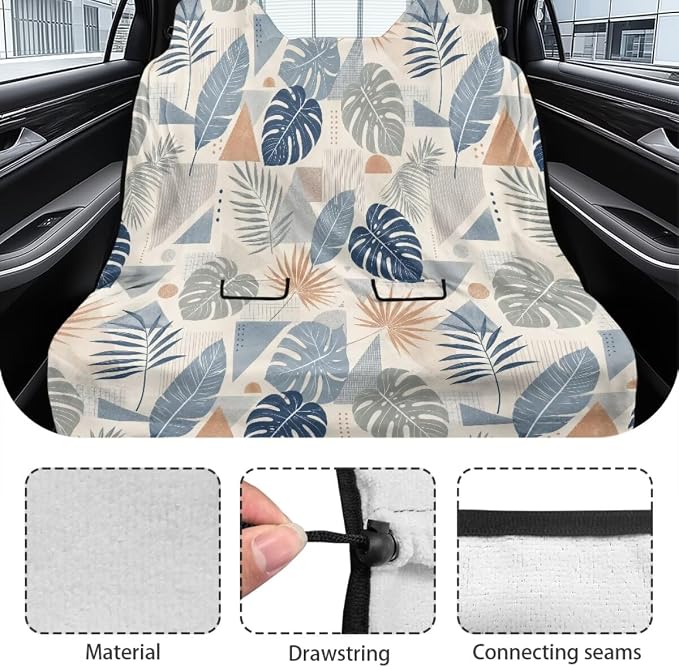 Tropical Monstera Leaf Geometric Print Back Seat Cover, Waterproof Bench Rear Seat Cover Universal Car Seat Cover Automotive Interior Covers for Sedans SUVs Vans Trucks - Image 6