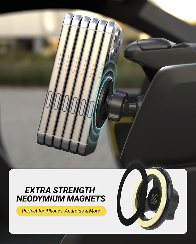 Scosche MagSafe Car Mount Vent, Magnetic Phone Holder for Car with Strong Magnets and Secure Twist-Lock Vent Clip, 360° Rotatable Car Phone Holder for iPhone 17 16 15 14 13 12, Includes Magnetic Ring - Image 2