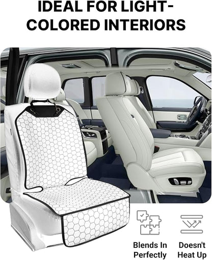 Set Seat Back Organizer & Car Seat Protector Hexy Waterproof & Non-Slip Protector for Child Car Cushion for Leather and Fabric Seats (White) - Image 2