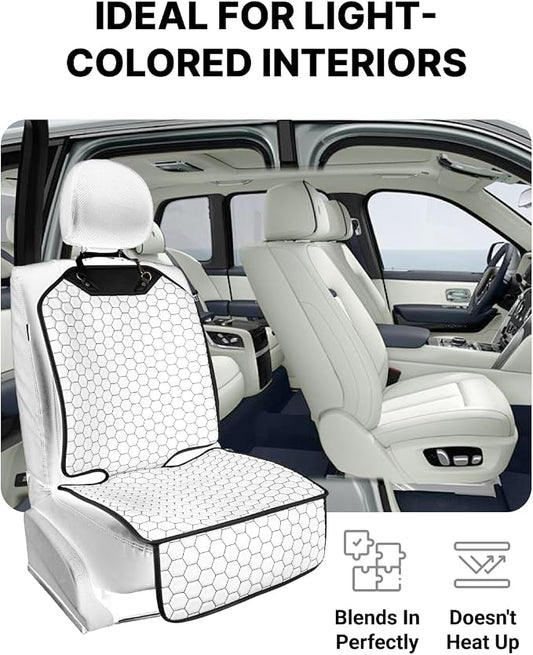 Set Seat Back Organizer & Car Seat Protector Hexy Waterproof & Non-Slip Protector for Child Car Cushion for Leather and Fabric Seats (White) - Image 2