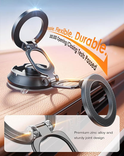 Magnetic Suction Cup Phone Holder for Magsafe, [88+LBS Ultra Grip & 2800gf Magnetic Power] 360° Adjustable Car Phone Mount, Cell Phone Holders for Your Car for iPhone 17 16 15 14 13 12 Series - Image 5