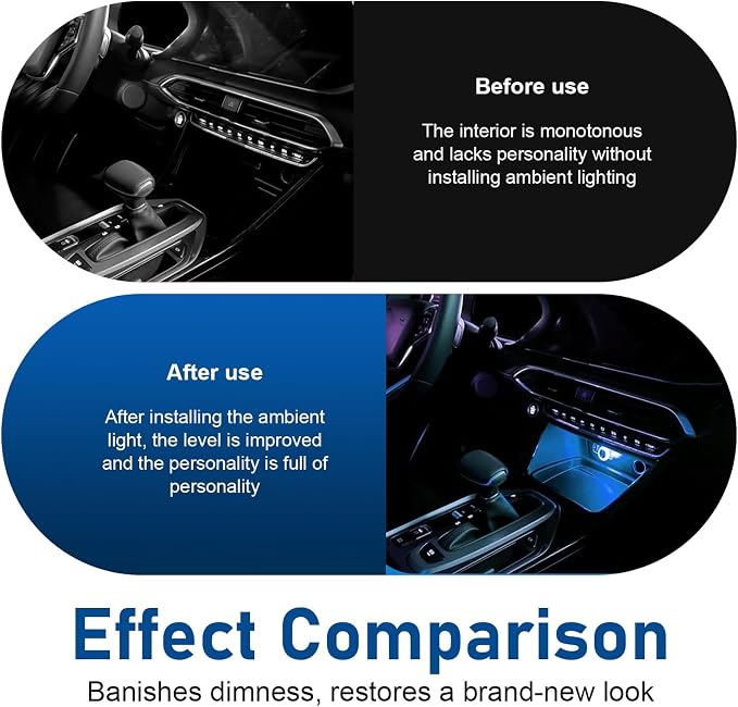 USB LED Car Interior Atmosphere Lamp, Mini Crystal Car LED Night Light, Plug-in Night Ambient Lighting, Universal USB Ambient Light for Cars SUVs Trucks RVs (Blue) - Image 6