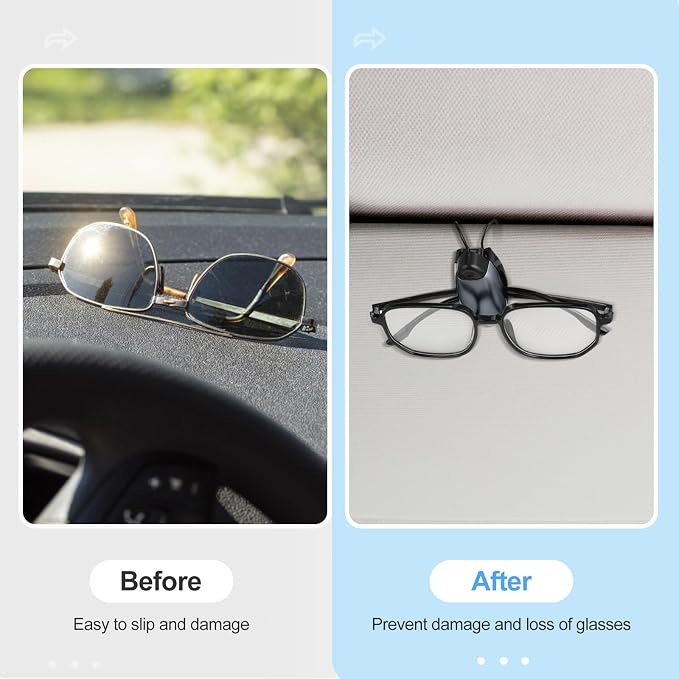 Frienda 10 Pieces Auto Car Vehicle Sun Visor Clip Holder for Sunglasses Glasses Holder Hanger Eyeglasses Mount Ticket Card Clip Car Accessories(Gray) - Image 7