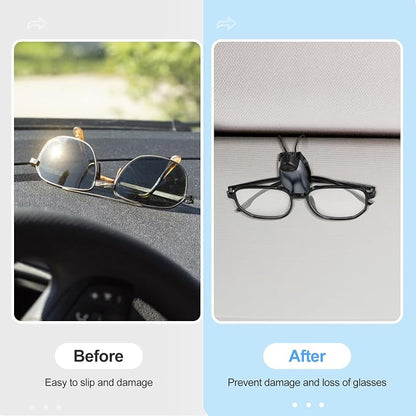 Frienda 10 Pieces Auto Car Vehicle Sun Visor Clip Holder for Sunglasses Glasses Holder Hanger Eyeglasses Mount Ticket Card Clip Car Accessories(Gray) - Image 7