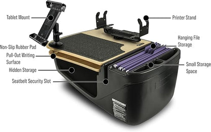 AutoExec AE-GMCD-PS-TAB-11M GripMaster Car Desk for Your Vehicle Workstation and Mobile Office, Natural with Printer Stand and Tablet Mount | Vehicle Workstation, Mobile Office, Printer Stand, Tablet Mount - Image 3