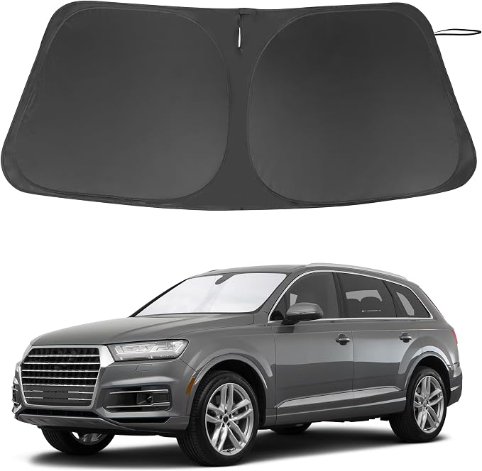 Windshield Sun Shade for 2016-2025 2026 Audi Q7 Accessories | Full covered for windshield, Foldable & Durable, Block UV Rays, Reduce Heat, Easy to install, Keep Car Cooler by LHFLIVE