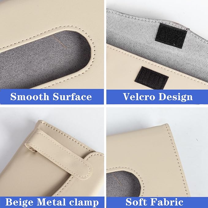 YVPSI Car Tissue Holder Sun Visor Napkin Holder with Tissue Car Mask Holder | PU Leather Tissue Box Tissue Box Holder Hanging Tissue Holder Mask Dispenser for car - Image 5