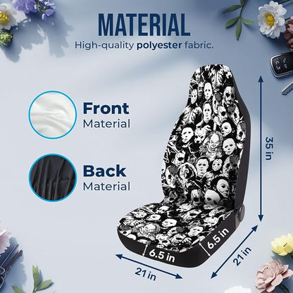 GENANY Gothic Angel Crest Car Seat Covers, 2-Piece Front Seat Set | 2-piece polyester front seat cover set, each 49.5 x 19.6 inches, with adjustable straps and hooks - Image 4