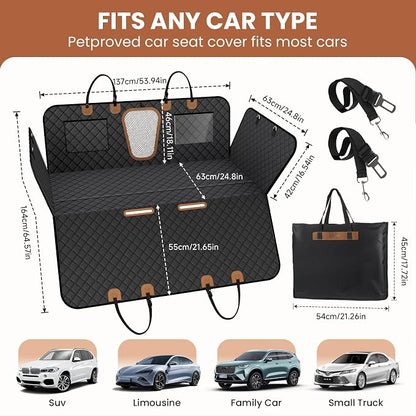 A-Pce 600D Heavy Duty Dog Car Seat Cover for Back Seat, 2026 Upgraded | Hard Bottom Back Seat Extender for Pets- Holds 600lbs, Waterproof Scratch Proof Nonslip Dog Hammock for Cars Trucks and SUVs - Image 6