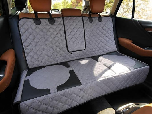 Dog Car Seat Cover for Back Seat, Heavy Duty Nonslip Car Seat Protector for Child Car Seat, Waterproof Bench Seat Cover for Dogs and Kids, Compatible with Armrest, Fits Sedan (Grey) by Unknown