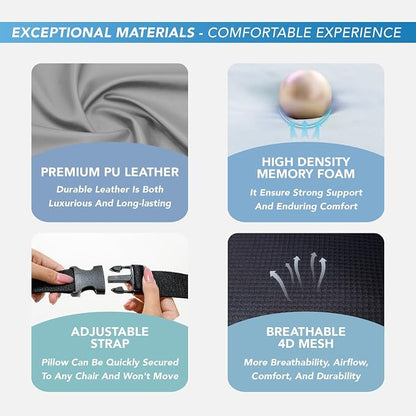 Lofty Aim Lumbar Support Pillow for Car, Car Seat Back Support for Driving | Memory Foam Car Lumbar Support for Driving Seat, Car Back Cushion, Adjustable Straps, Lower Back Pillow, Dark Grey - Image 6