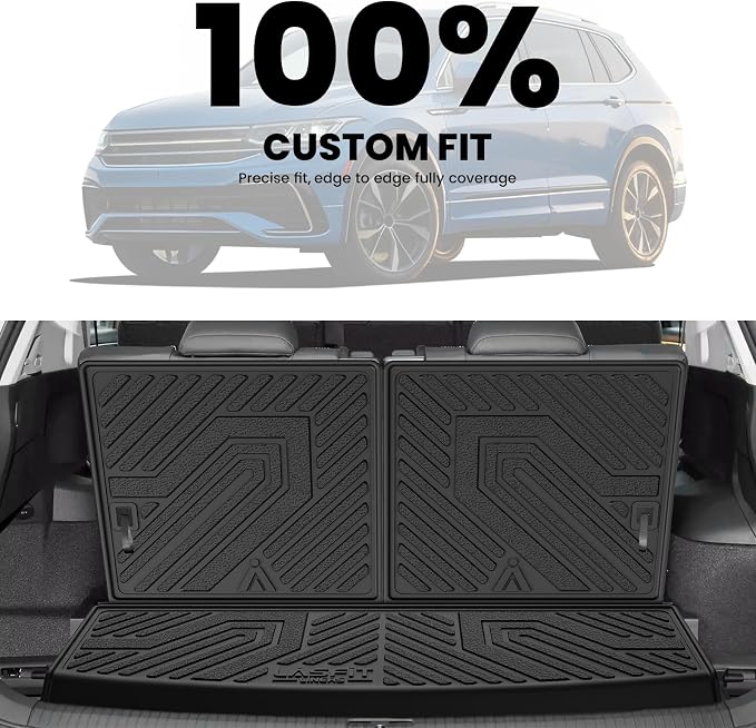 LASFIT for 2018-2024 Volkswagen Tiguan Cargo Liner, Custom fit for 7 Seats | All-Weather Trunk Mat Trunk Liner TPE Backrest & Trunk Mats for VW Tiguan Accessories, Waterproof, Easy to Clean, Black - Image 3