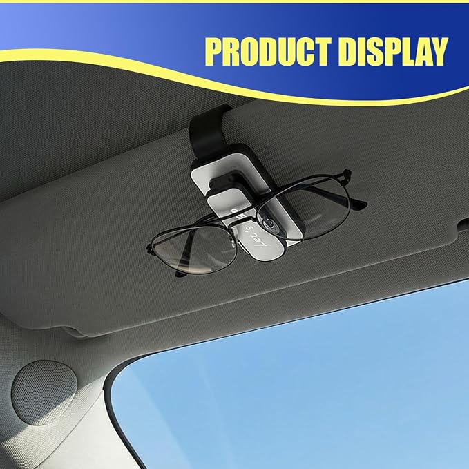 2PCS Sunglass Holder for Car Sun Visor, Metal Multi-Functional Automotive Eyeglass & Ticket Card Organizer Clip, Non-Slip Vehicle Interior Storage Accessories for SUV Truck (Silver) - Image 6