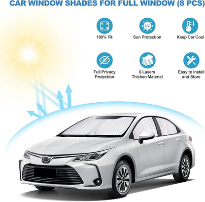 XCBYT 2019-2023 Corolla Window Shades, 6 Pack Blackout Privacy | 6-Layer blocks heat for lunch breaks & camping. keep privacy & car cool, Tuck into frames to prevent falling when doors open - Image 4