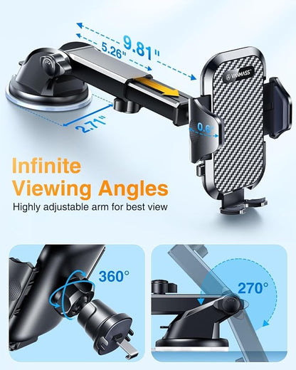 VANMASS Car Phone Holder 2026 Ultimate Military-Grade Strongest Suction & Clip Windshield Dashboard【Newest Best Strongest】Cell Phone Shower & Wall Mounts for iPhone 17 Pro Max 16 15 14 13 Android - Image 9