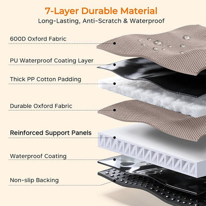 URPOWER Hard Bottom Dog Car Seat Cover, Back Seat Extender for Cars & SUVs | 400 lbs Support, 45% More Space, Waterproof, Mesh Window, Scratch Resistant, Non-Slip, Easy Care, Dog Seat Belt Included - Image 6