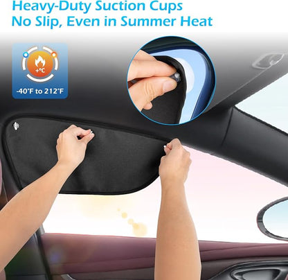 Car Window Shades, Side Window Sun Glare Blocker with 3 Strong Suction Cups, 2 Pack UV Protection Driving Shade for Driver & Passenger Side, Heat Reduction, Easy Installation - Image 3