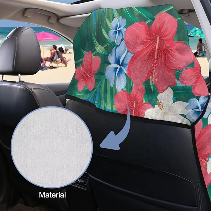 Sea Turtle Flower Car Towel Seat Cover Comfort Soft Car Seat Towel Cover Breathable Cars Accessories with Storage Bag Universal Fit for Car SUV Van - Image 3