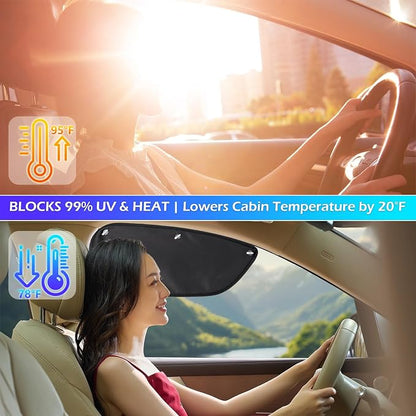 Car Window Shades, Side Window Sun Glare Blocker with 3 Strong Suction Cups, 2 Pack UV Protection Driving Shade for Driver & Passenger Side, Heat Reduction, Easy Installation - Image 2