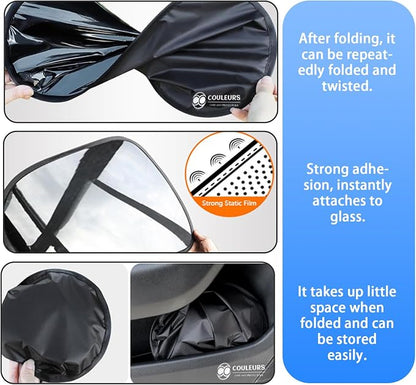 Car Window Shade 4 Pack, Magnetic Sun Blocker with Static Suction, 99% UV Protection, Universal Fit for Sedan MPV SUV Truck, Front and Rear Windows - Image 4