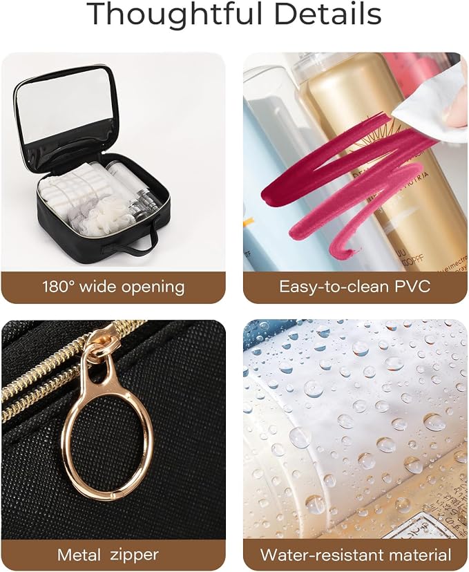 Clear Makeup Bags with Zipper, 3 Pack Clear Cosmetic Bag Set Makeup Organizer TSA Approved Travel Toiletry Bag for Carry-on & Checked Luggage Water Resistant Car Storage Organizer Women - Image 5