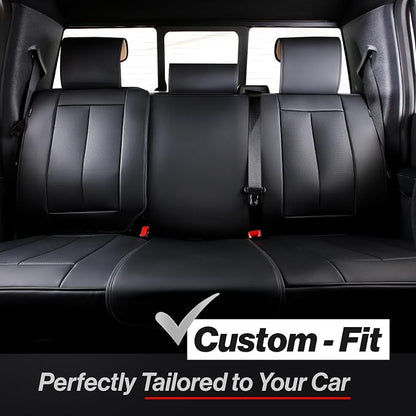 Coverland Custom SUV Car Seat Covers for 2009-2018 Subaru Forester | Premium Waterproof Faux Leather Non-Slip Memory Foam Airbag Compatible Custom Fit Interior Protector [Rear Seat-Black] - Image 2