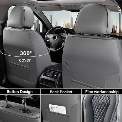 Coverado Car Seat Covers Full Set, Black Seat Covers, Automotive Car Seat Cover, Car Seat Cushion, Car Seat Covers Front Seats Back Seat Covers, Car Seat Protector Universal Fit Most Cars - Image 3