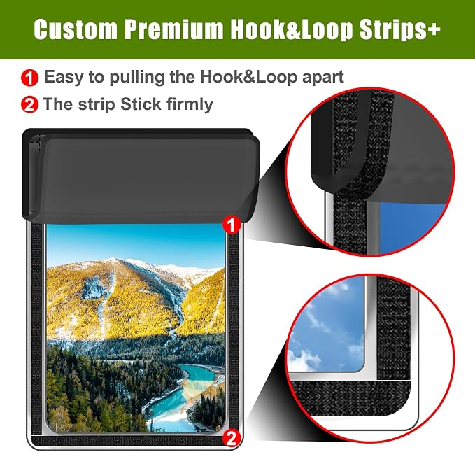 RV Door Window Shade Cover 25" (L) x 16" (W), Foldable Hook&Loop Design, RV Blackout Window Cover with UV Protection, Waterproof Fabric, Reflective - Image 2