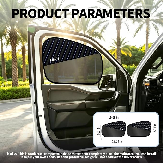 2PCS Rear Side Window Shades for 2015-2020 Ford F150 Accessories | Breathable Mesh Sun Blocker, UV & Heat Protection Privacy Window Covers for Baby, Travel and Camping - Image 6