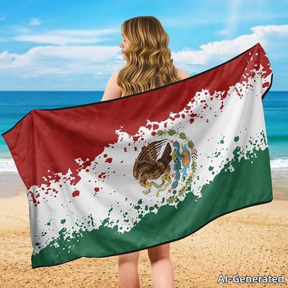 SEANATIVE Mexican Flag Car Seat Cover Protector Front Seats Car Towel, for Gym, Running, Swimming, Beach and Hiking, Sweat Towel Bucket Seat Covers for Trucks SUV Jeep - Image 4