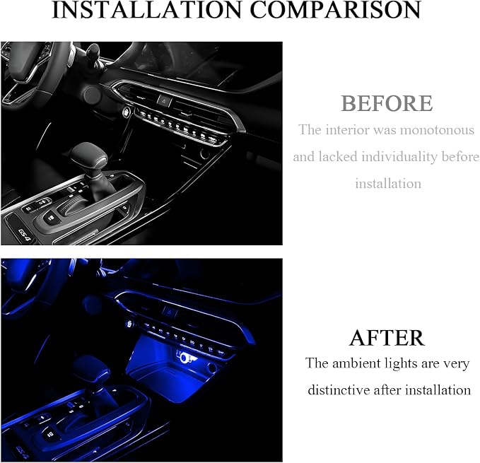 Hovom 4PCS Mini USB LED Car Interior Atmosphere Lamp for Decor, Blue | Plug-in USB Interface, Portable LED Decor, Universal Ambient Lighting Kit, Suitable for SUV Truck RV Office Laptop Keyboard - Image 5