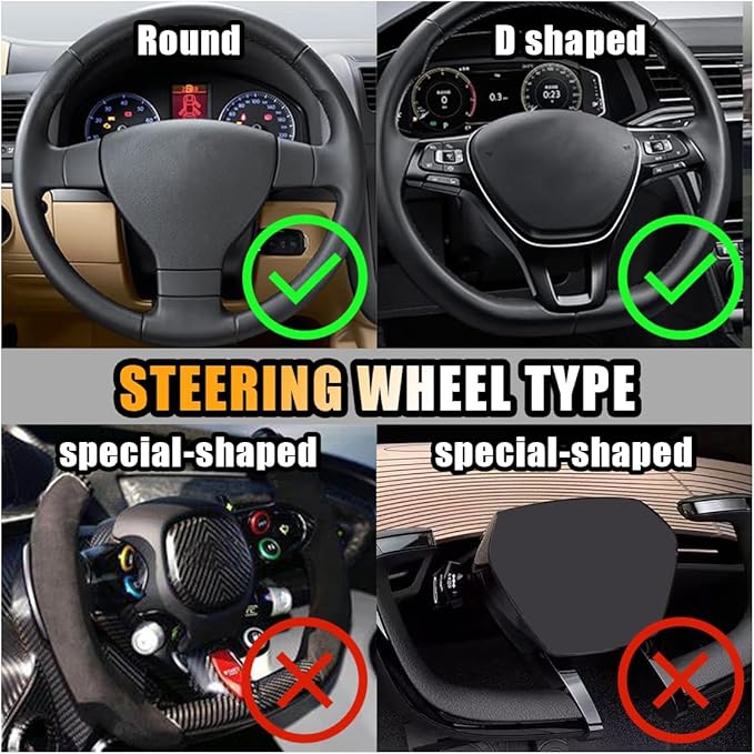 JOYCOURT 15 Inch Bling Soft Leather Car Steering Wheel Cover, Black Red | Colorful Rhinestones Design, Auto Elastic Protector for Women Girls, Crystal Diamond Car Accessories for Most Cars, SUVs - Image 5