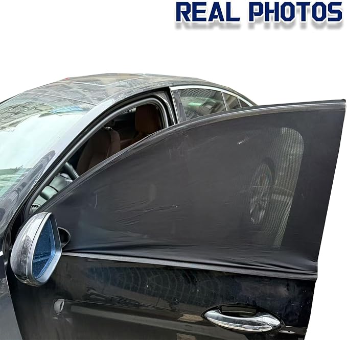 Car Front Window Shades, OUTTDID 2 Pack Side Window Sun Shades,Stretchy Mosquito Net Cover Fit Cars SUVs - Up to 31.5”x49.6” - Image 8