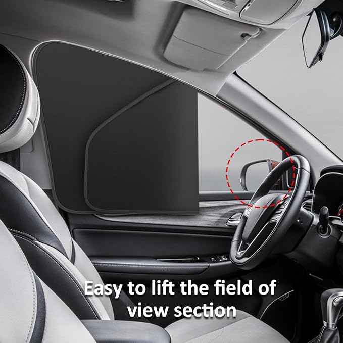 Magnetic Car Window Shades - 100% Block Light Car Curtains - 4Pcs | Universal Fit Side Window Sun Shades Car Window Covers Keep Cooler Feeling, Thicken(thickset, 4pcs) - Image 7