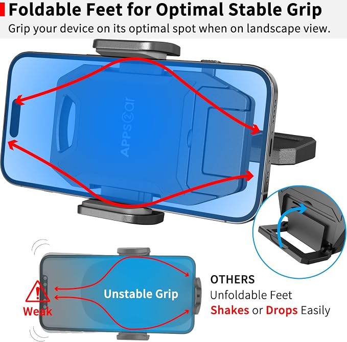 APPS2Car Sturdy CD Slot Phone Mount with One Hand Operation Design | Hands-Free Car Phone Holder, 360° Rotation, Easy Removal, Universally Compatible with All iPhone & Android Phones Smartphone - Image 8