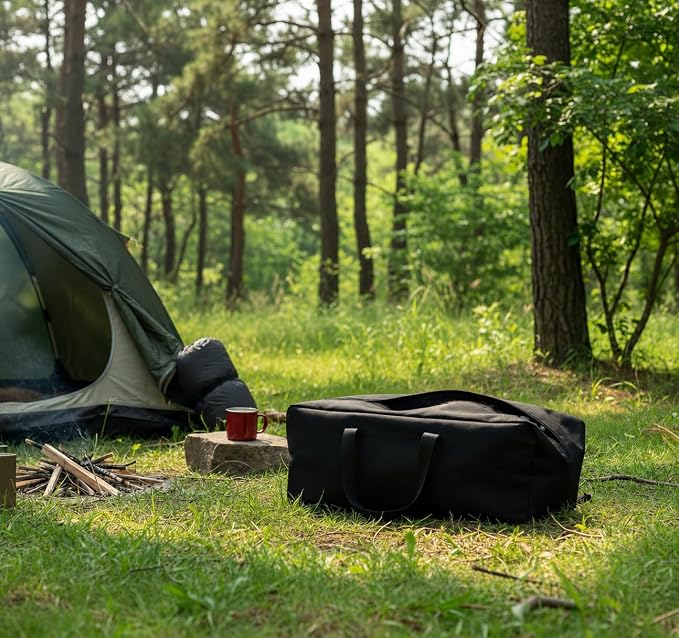 DoYiKe Extra Large Canvas Duffle Bag for Travel Heavy Duty Military Duffel | Tent Storage Gear Equipment Sports Camping Bag with Lockable Zipper Black Side Opening 270L - Image 7