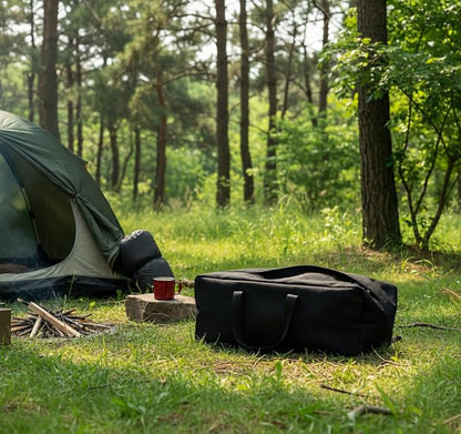 DoYiKe Extra Large Canvas Duffle Bag for Travel Heavy Duty Military Duffel | Tent Storage Gear Equipment Sports Camping Bag with Lockable Zipper Black Side Opening 150L - Image 7