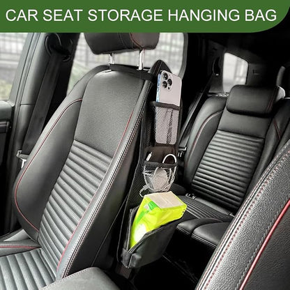 2PCS Car Seat Side Organizer, Car Storage, Auto Seat Storage Hanging Bag for Drink Glasses Phone Wallet, Auto Accessories Multifunctional Automotive Mesh Net Pocket for SUV RV Truck (2PCS) - Image 4
