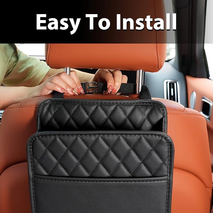 FrgKbTm Car Seat Back Hanging Bag Car Document Holder Multi-Pocket Bottle Bag Storage Box Organizer Travel Tidy Pouch Pocket Kids - Image 7