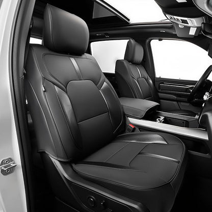 Car Seat Covers Custom Fit for Dodge 2019-2026 Ram 1500 Crew Cab,Black | Custom Fit Faux Leather Full Set, Compatible with 5th Gen Ram 1500 Big Horn/Lone Star/Rebel/Sport, Waterproof, Easy to Clean by Vidokena