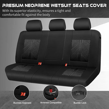 CAR PASS 3D Neoprene Back Seat Cover, Waterproof Rear Seat Covers Universal Fit for Cars Sedans Trucks Vans and SUVs, Black - Image 7