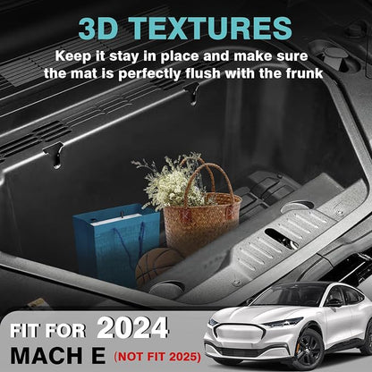 BestEvMod Vehicle Mat Cargo Liner Compatible with Mach-E 2024 Accessories All-Weather Front Trunk Frunk Rubber Cargo Liner (Frunk Mat 2024) - Image 2