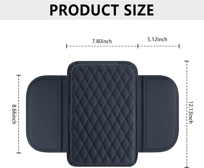 Stacool Upgraded Car Center Console Cover,Microfiber Leather Car Armrest Cover Cushion with 2 Storage Bags,Universal Car Armrest Storage Box (Blue) - Image 2