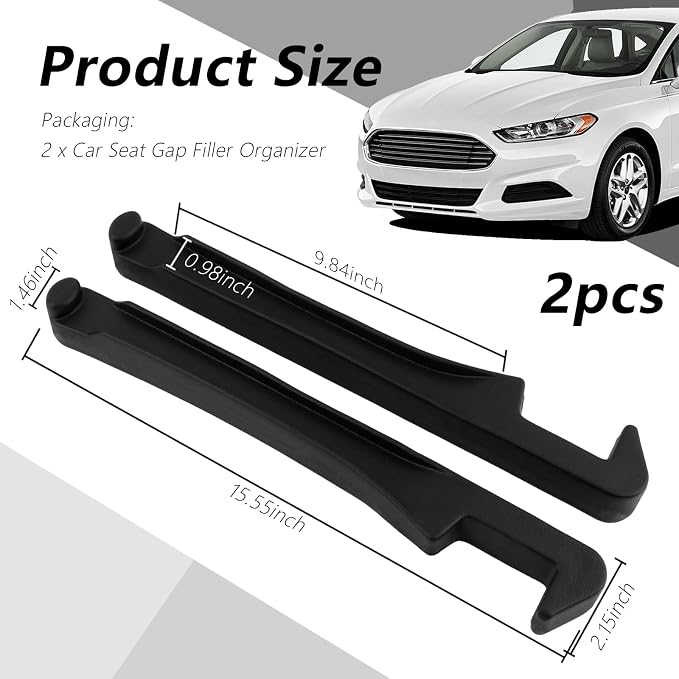 3 in 1 Car Seat Gap Filler Organizer,2PCS Multifunctional Car Seat Gap Plug with Storage Slot & Hook Function,Anti-Drop Cars Gaps Seats Filler Cars Clutter Catcher for SUVs Trucks (Black) - Image 2