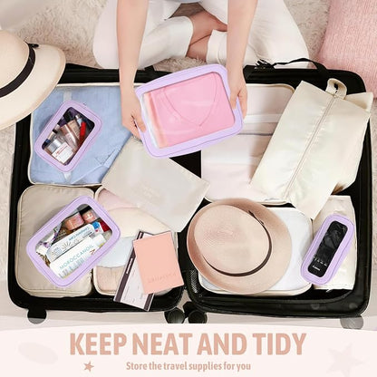 YOPCDJ 5PCS Diaper Bag Organizer Pouch Set, TSA Approved Toiletry Bag，Clear Waterproof TPU Makeup Bag Set Travel Organizer Bags for Women and Kids - Image 5