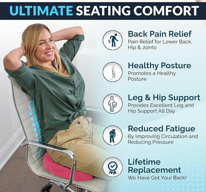 ComfiLife Doctor Recommended Seat Cushion - Premium Gel & Memory Foam Office Chair, Car Seat, Lifting Cushion - Chair Cushions for Back & Sciatica Relief - Seat Cushions for Office & Desk (Pink) - Image 5