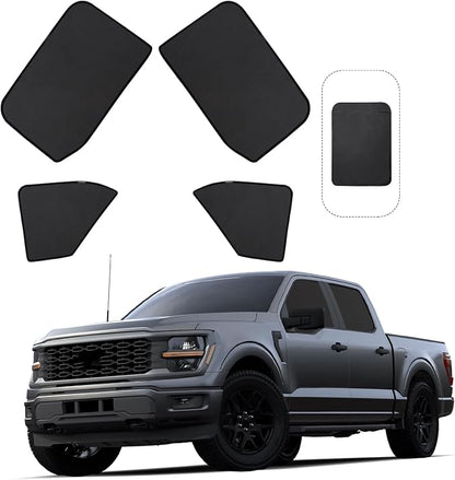 Front Side Half Window Shade Foldable Custom Fit for 2016-2024 Ford F150 Car Window Shades for Side Window Sun Shade UV Protection Heat Insulation for Camping Sleeping 4PCS by FannycCargoCover