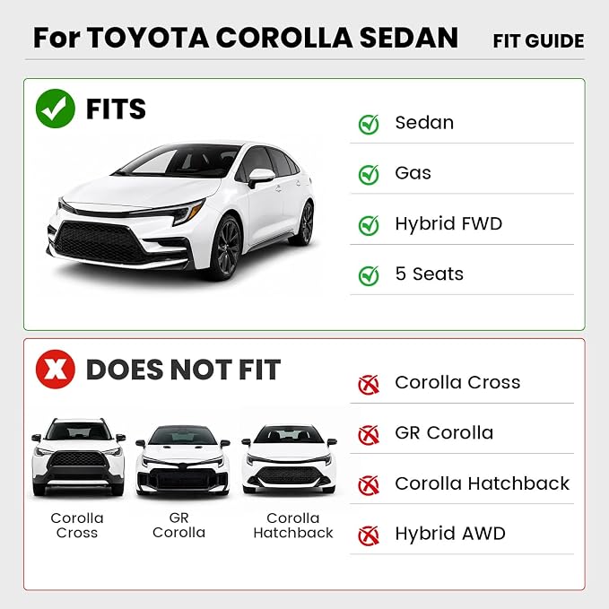 LASFIT Cargo Mats for Toyota Corolla Sedan & Hybrid 2020-2026 | All Weather TPE 3D Custom Fit Cargo Liner, Full Coverage Secure-Fit Trunk Mat, Easy to Wash - Image 2