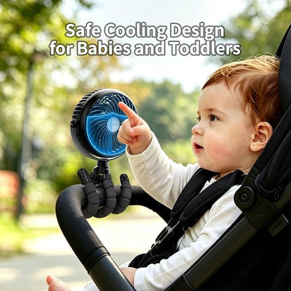 Socool 5000mAh Portable Car Fan Rechargeable Battery Powered, 3-Speed Car Seat Clip on Fans for Baby Kids Backseat Cooling, Mini Stroller Fan 360° Rotation for Crib Golf Treadmill Travel - Image 5